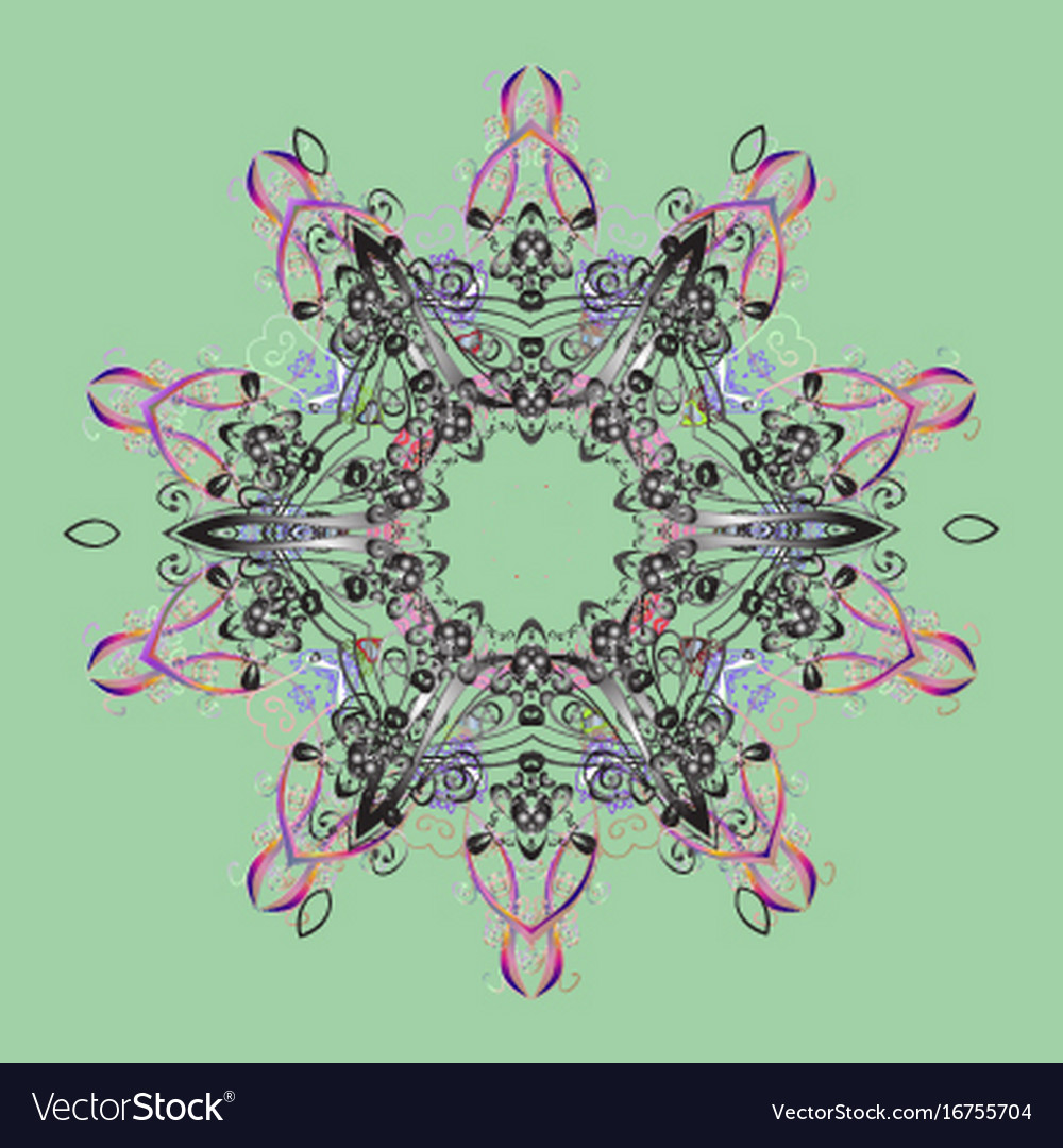 Flat design with abstract snowflakes isolated