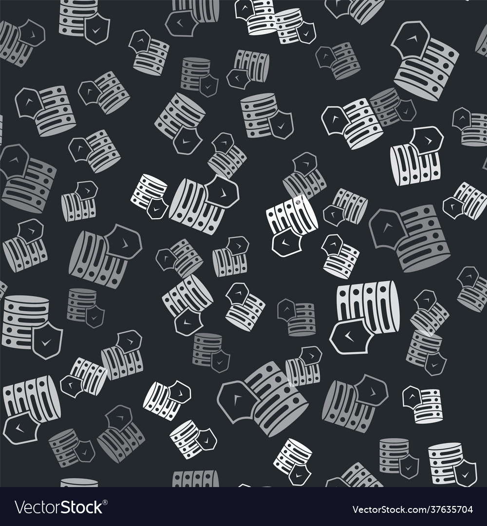 Grey server with shield icon isolated seamless Vector Image Grey server with shield icon isolated seamless