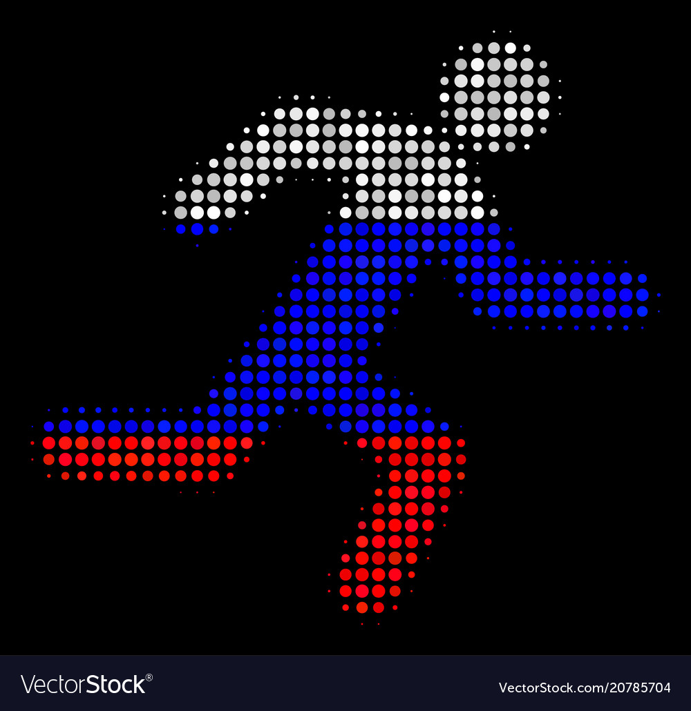 Halftone russian running man icon