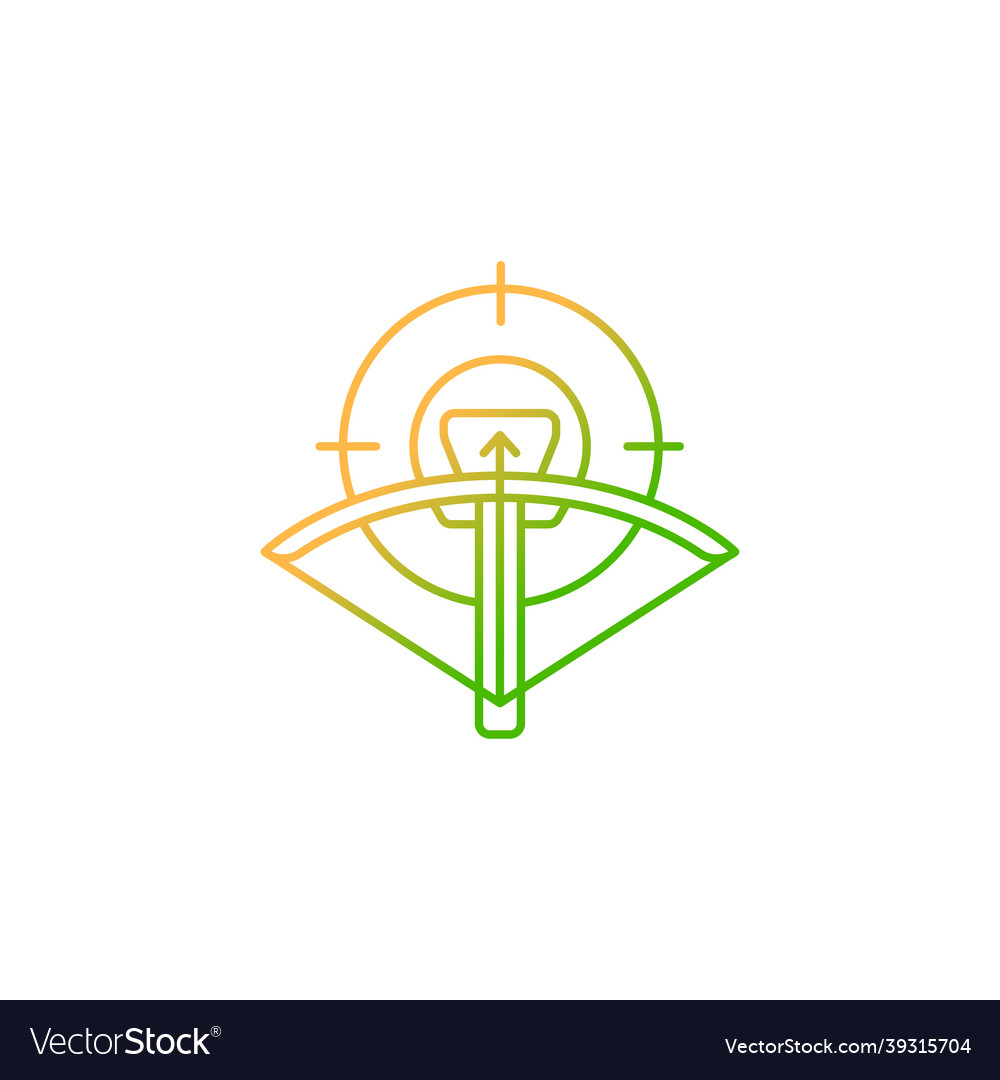 Hunting with crossbow gradient linear icon