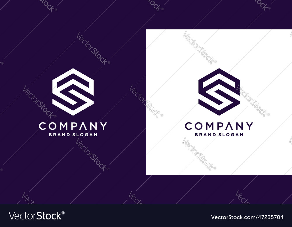 Letter s logo icon with geometric concept