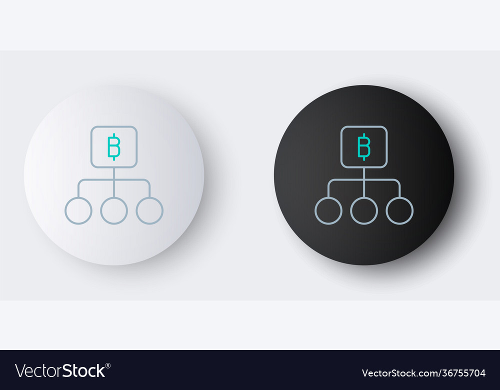 Line blockchain technology bitcoin icon isolated vector image Line blockchain technology bitcoin icon isolated
