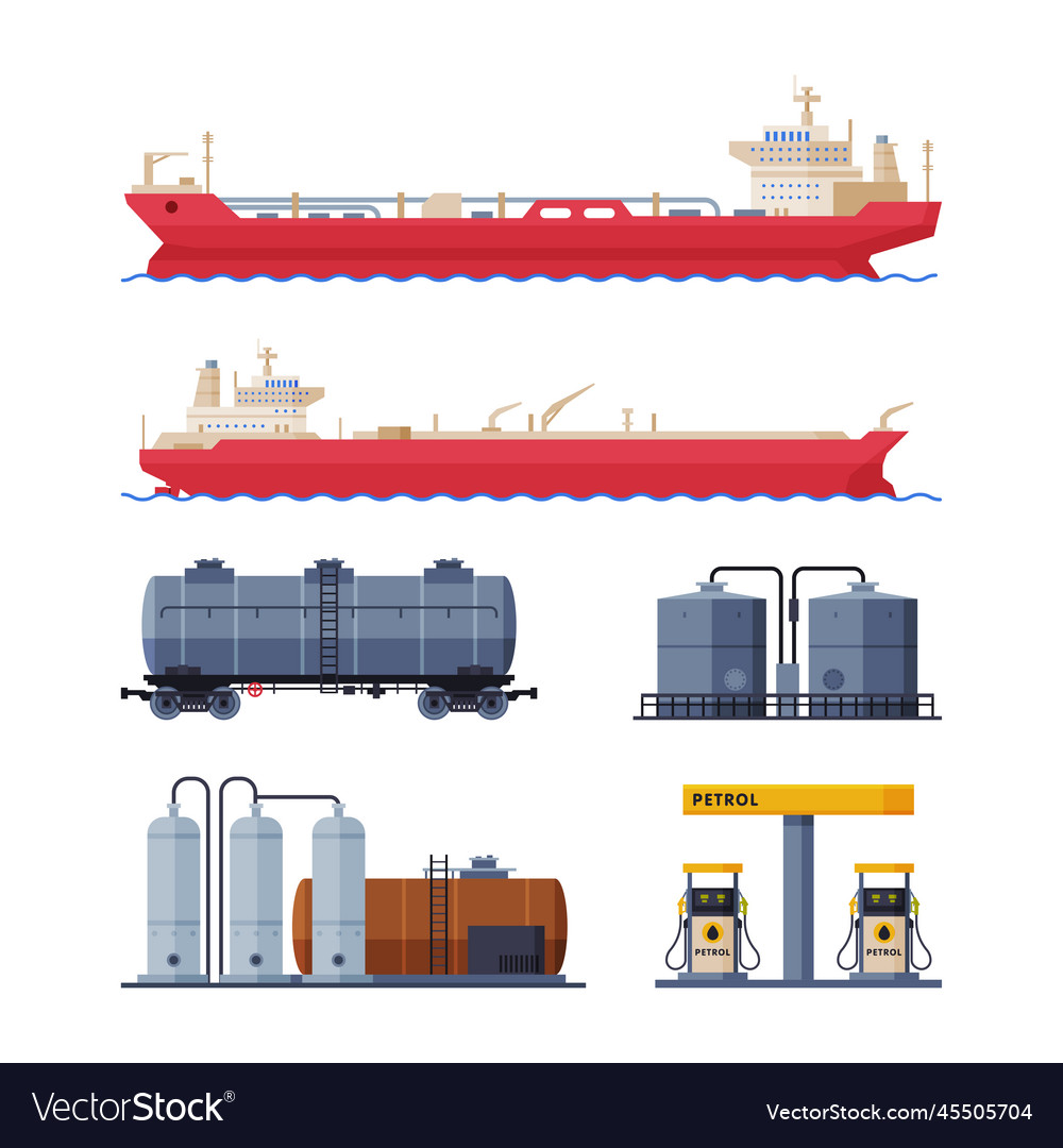 Oil and petrol industry with tanker cistern Vector Image