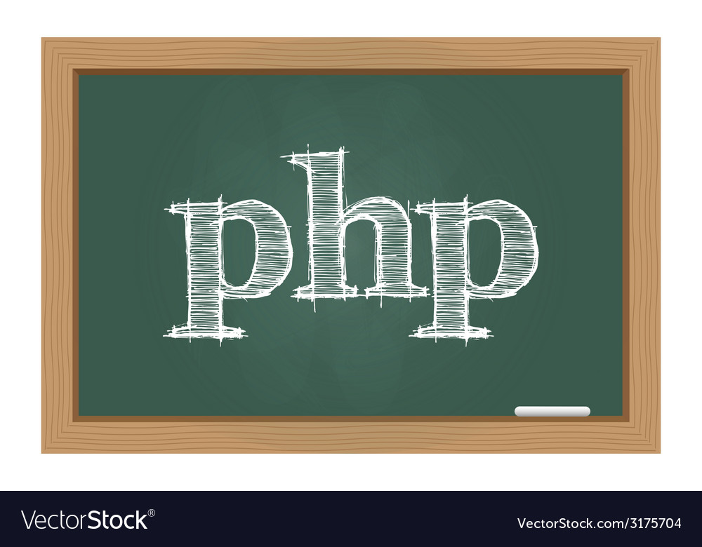 Php text on chalkboard Royalty Free Vector Image