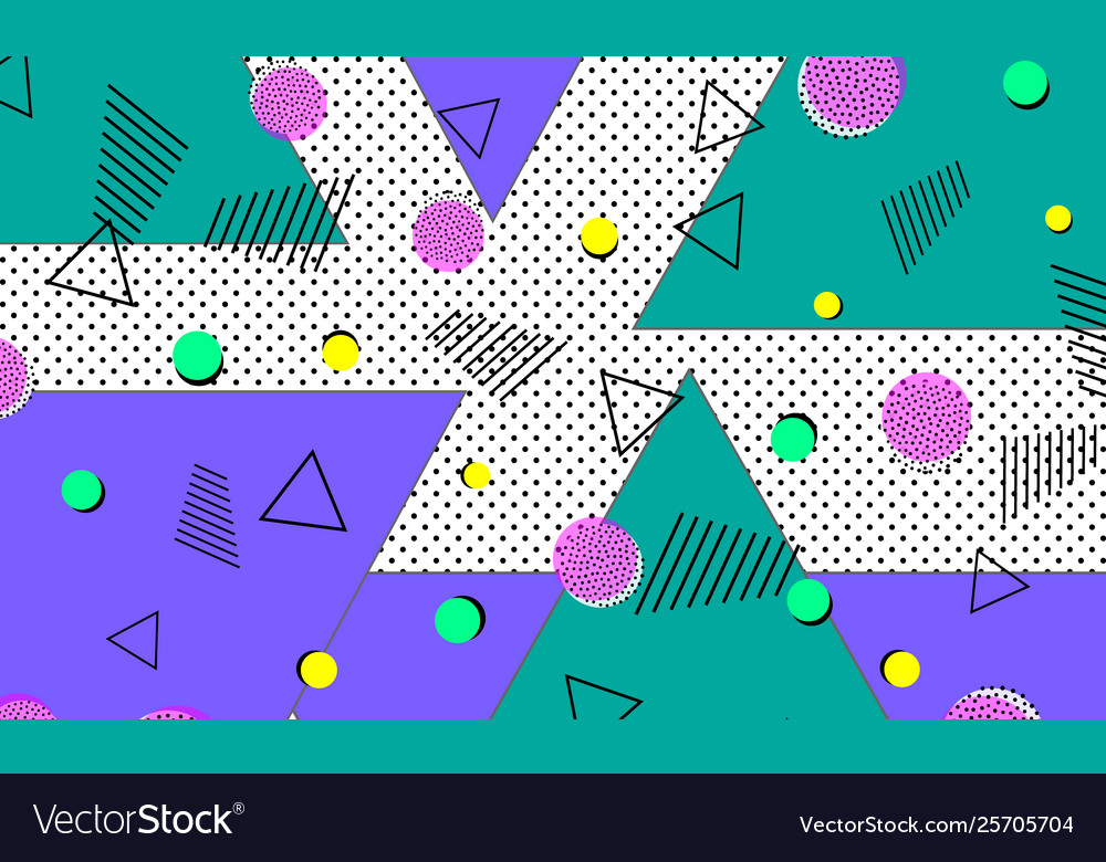 Pop art color background memphis pattern