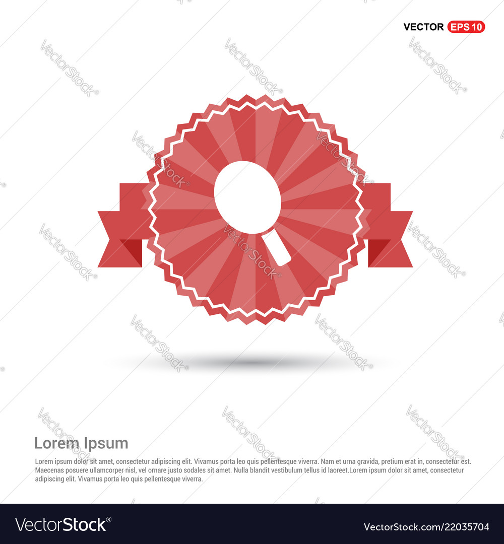 Racket icon - red ribbon banner