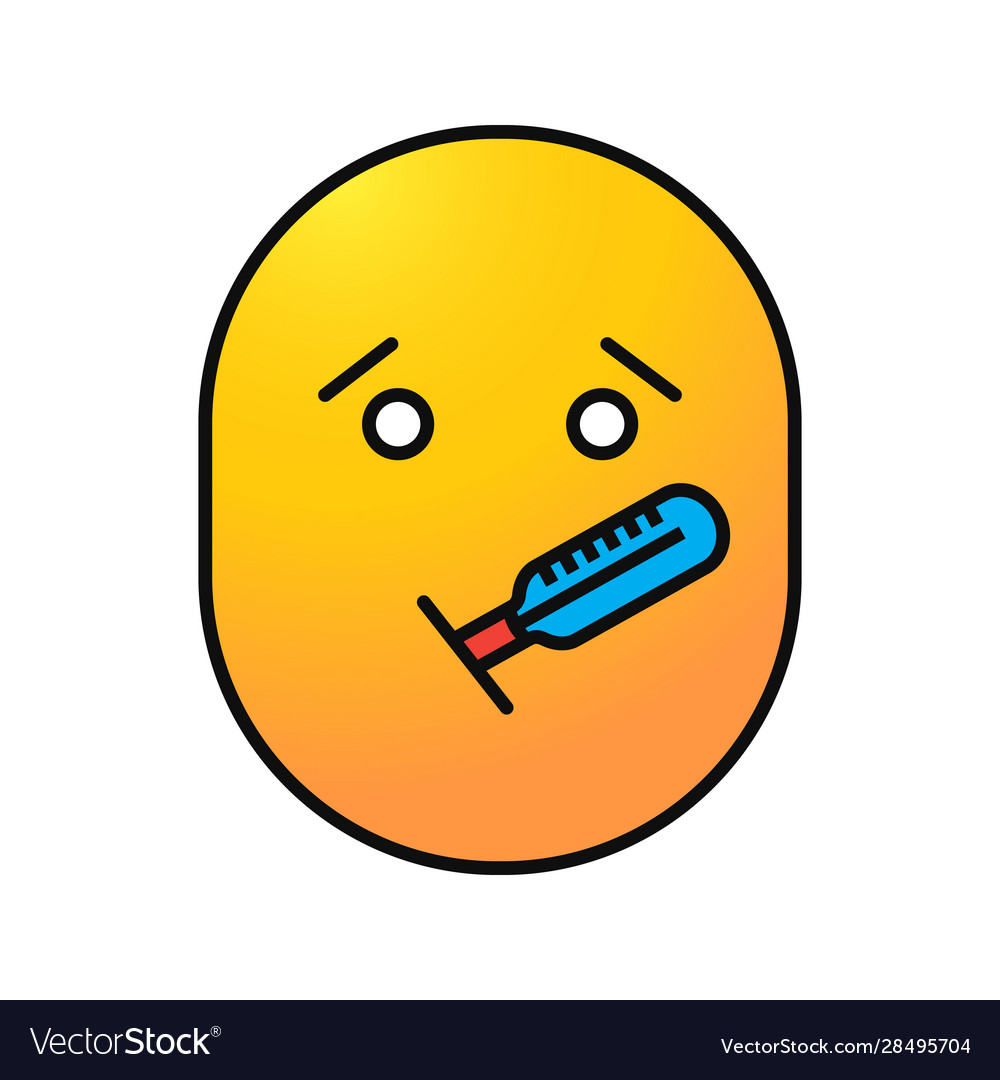 Sick face color icon Royalty Free Vector Image