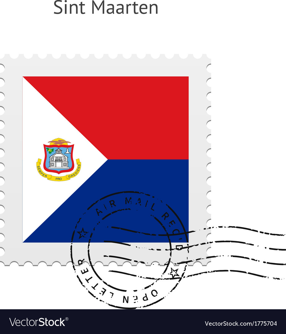 Sint maarten flag postage stamp