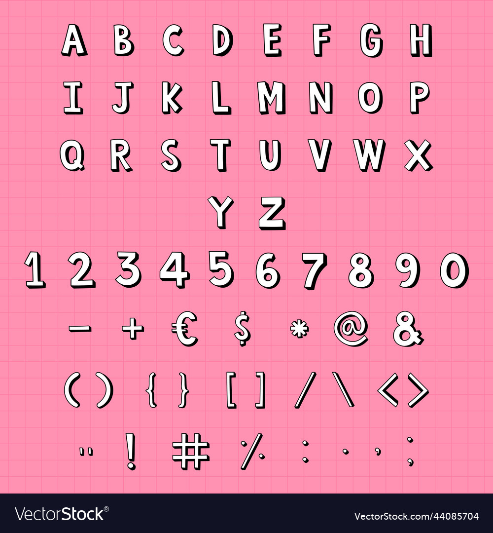 Styled alphabet and symbol set