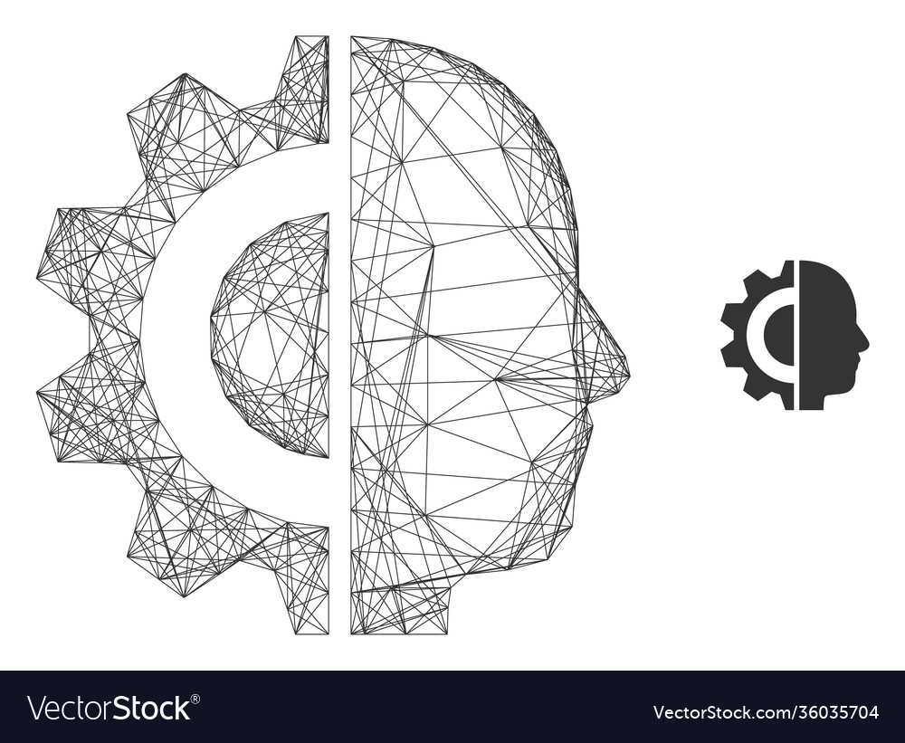 Web network cyborg head icon