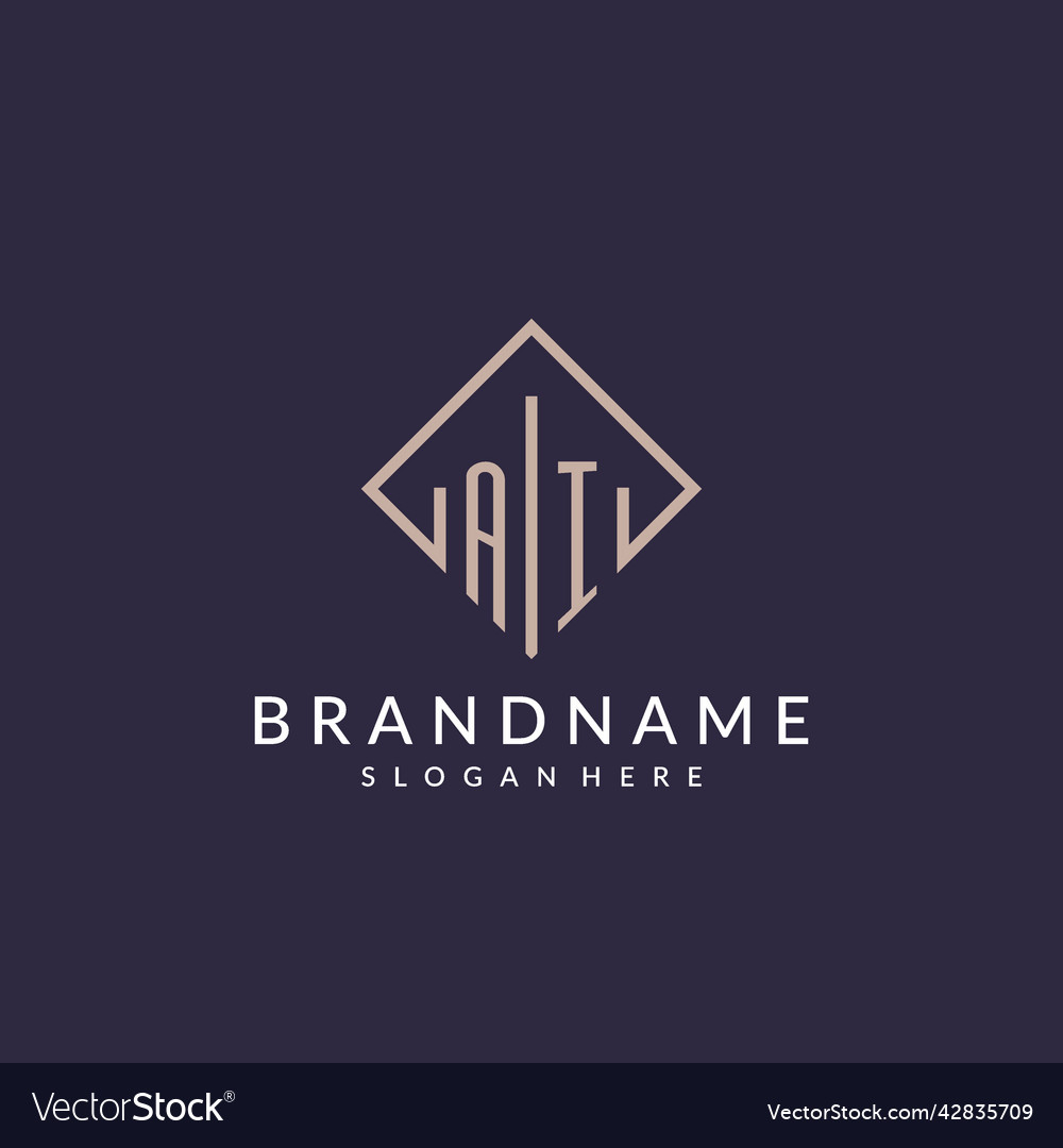 AI Monogram Logo - Rectangular Initial Shape