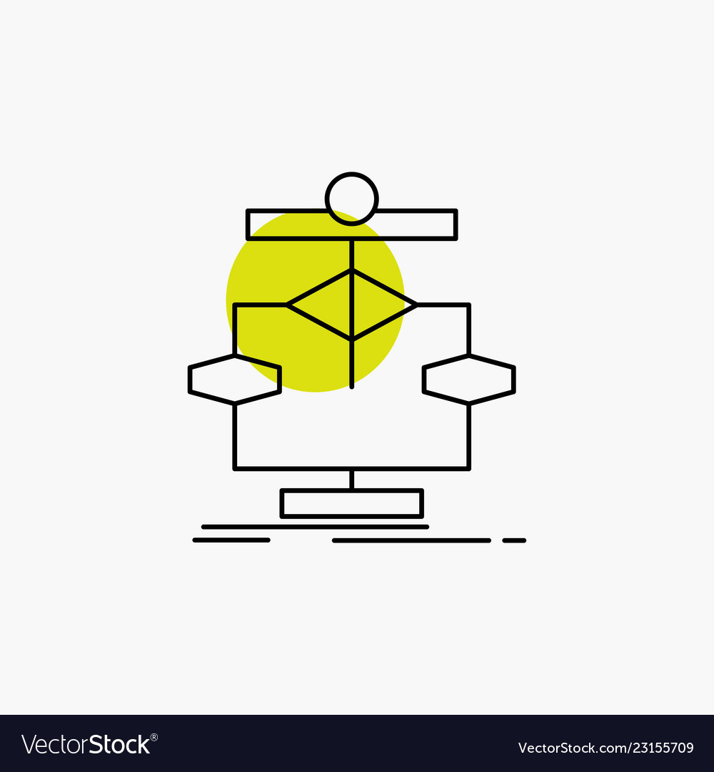 Algorithm chart data diagram flow line icon vector image Algorithm chart data diagram flow line icon