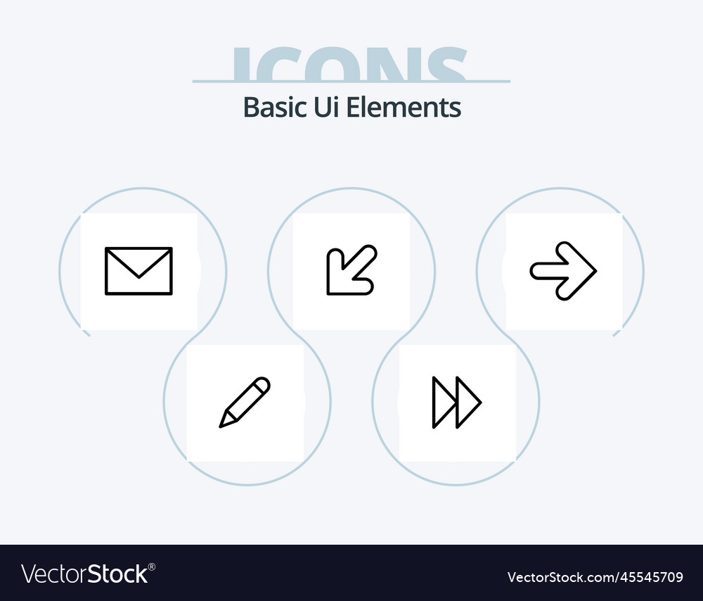 Basic ui elements line icon pack 5 design