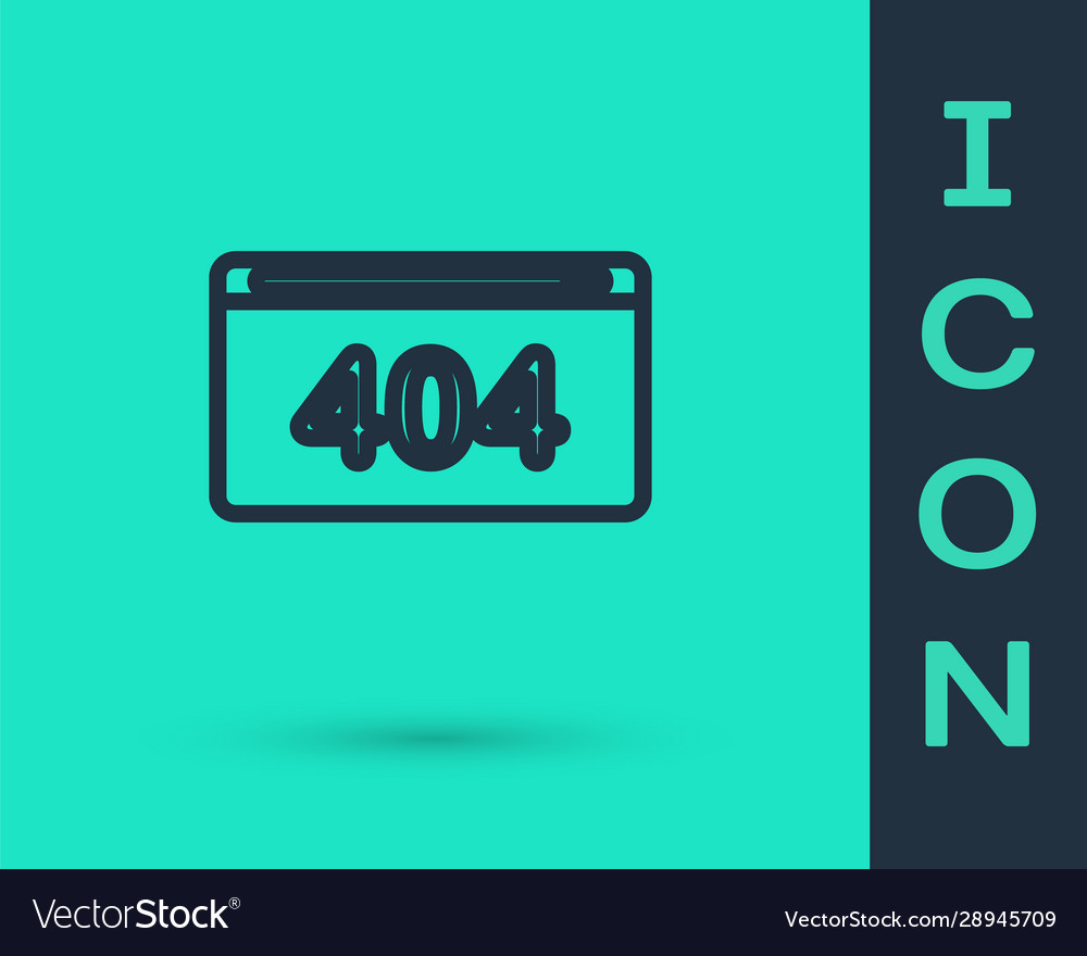 Black line page with a 404 error icon isolated