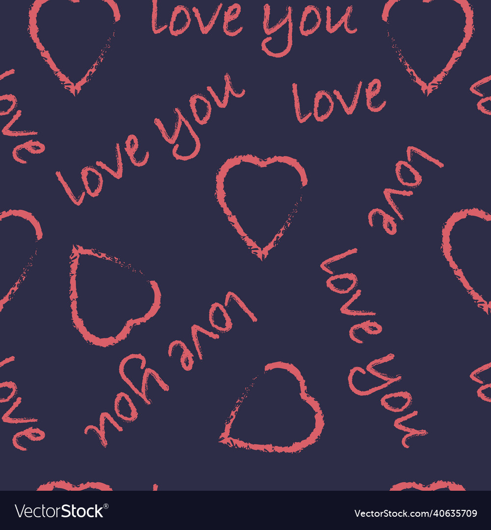 Bright seamless pattern with the image of hearts vector image Bright seamless pattern with the image of hearts
