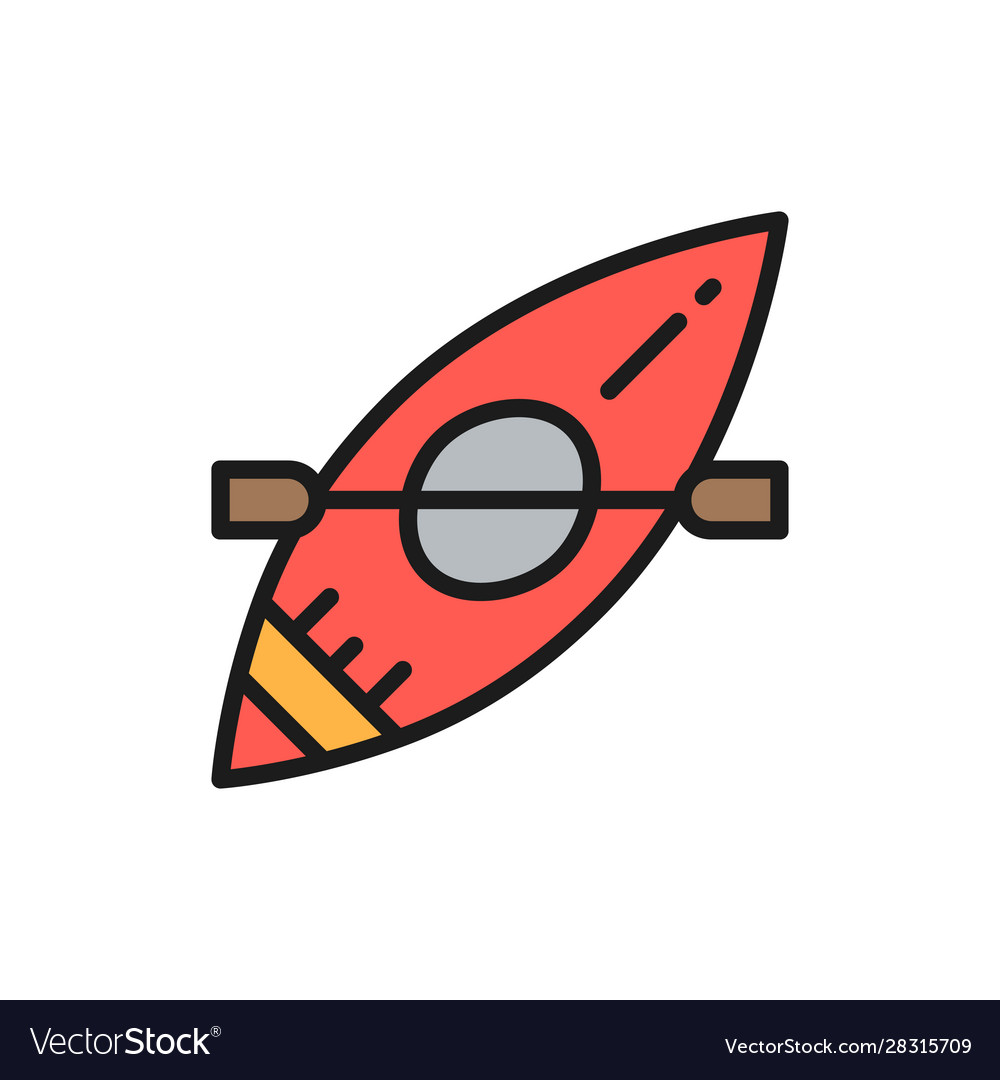 Canoe rafting boat kayaking flat color