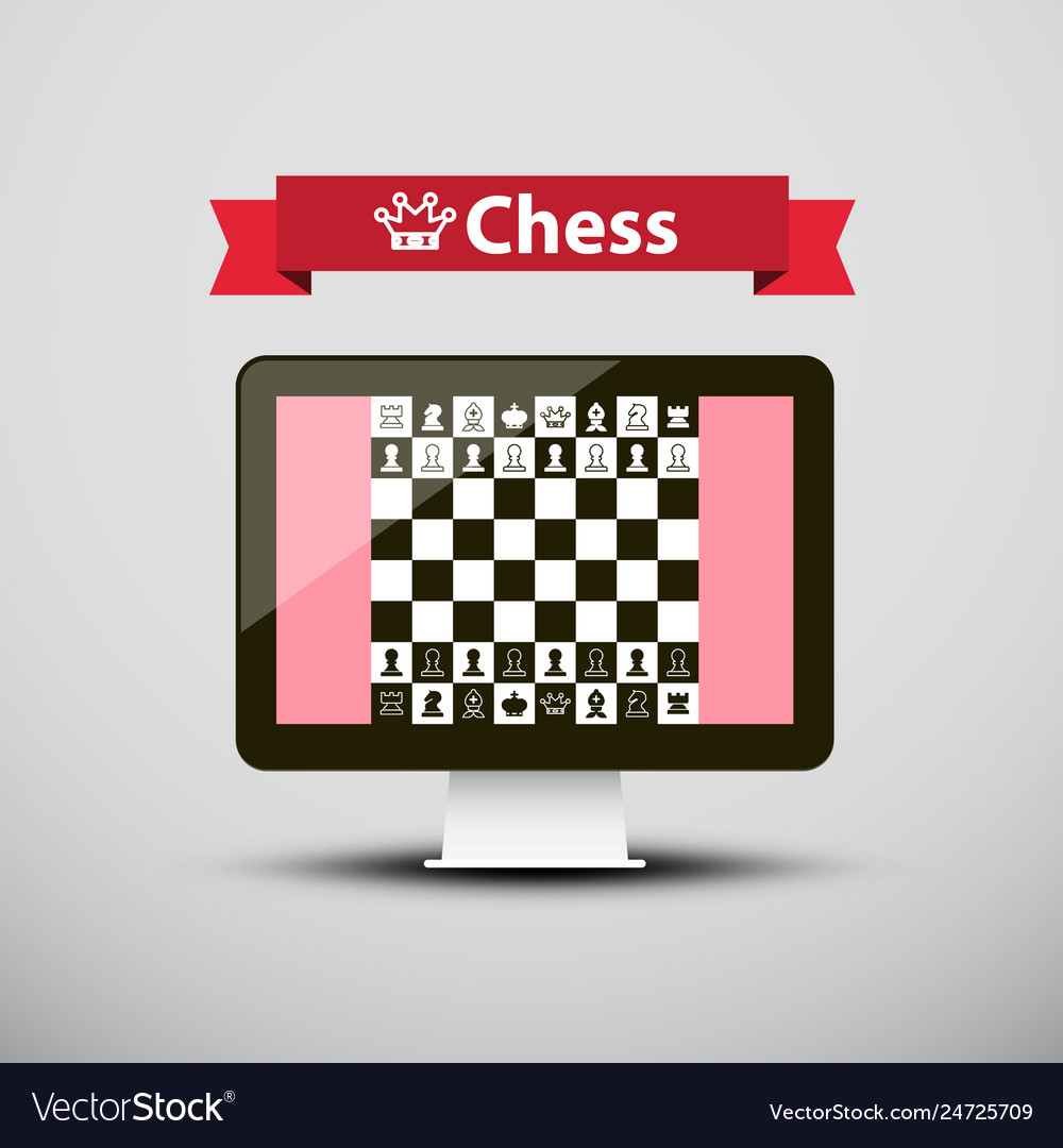 Chess - strategy game on computer screen design