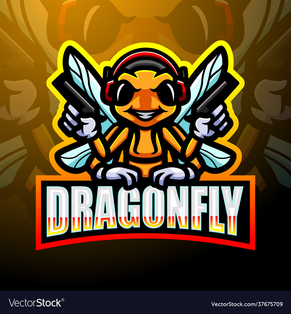 Dragonfly esport mascot logo design