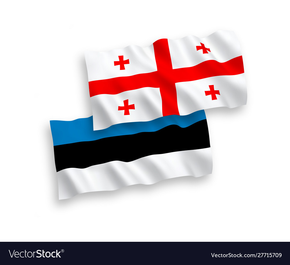 Flaggen georgia und estonia auf einem weißen Hintergrund vector image Flaggen georgia und estonia auf einem weißen Hintergrund