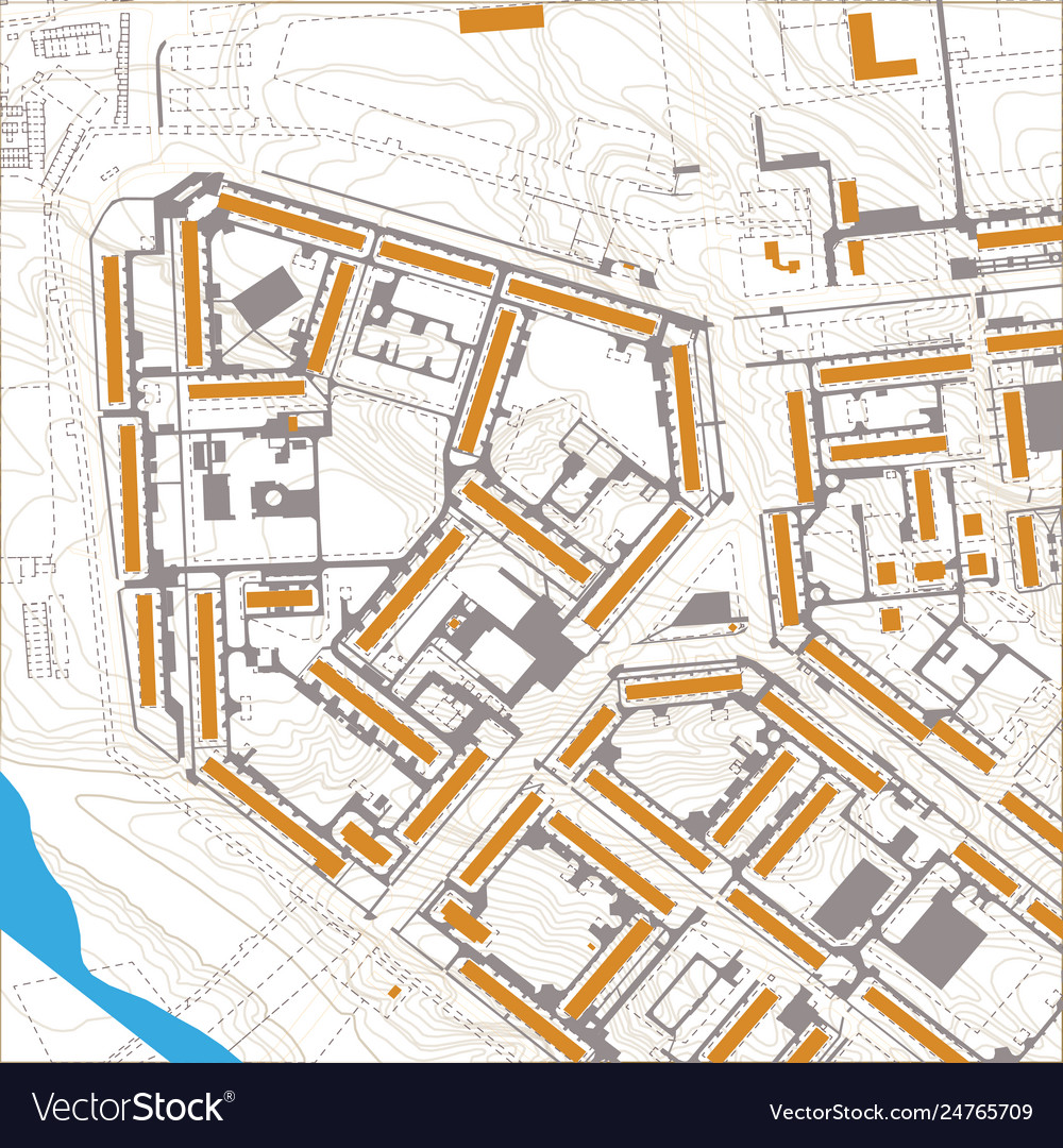 Generic editable city map with no names