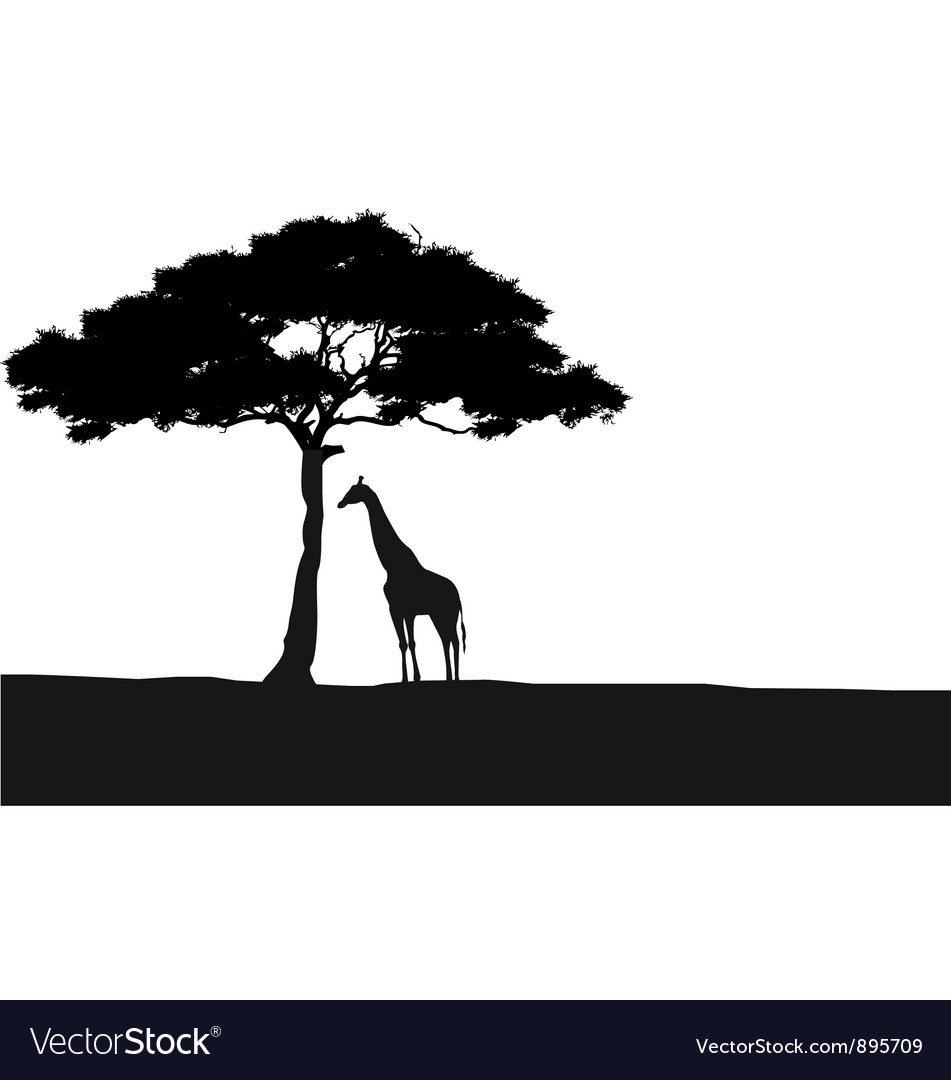 Download Giraffe silhouette background Royalty Free Vector Image