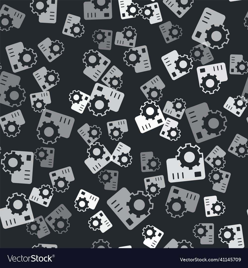 Grey neural network icon isolated seamless pattern vector image Grey neural network icon isolated seamless pattern