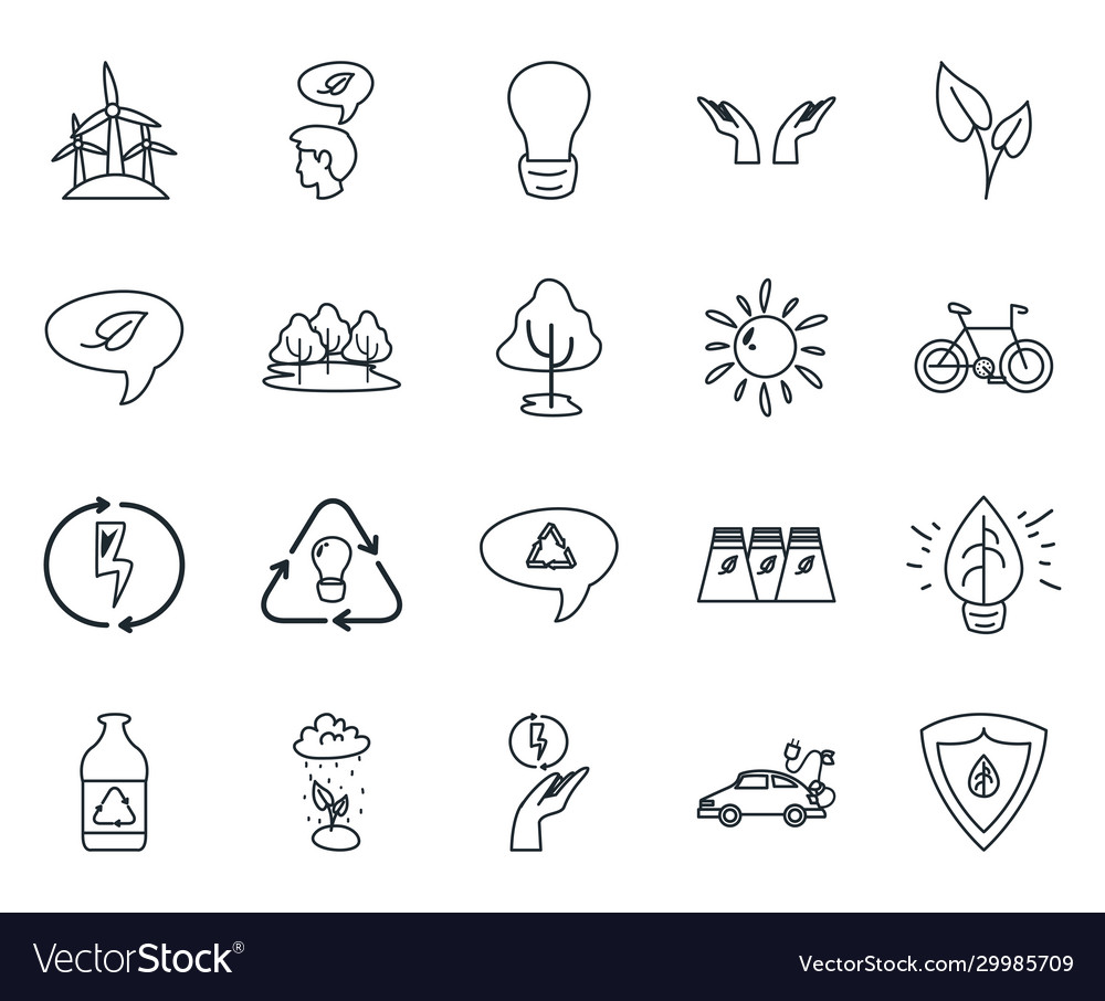 Isolated ecology line style icon set design Vector Image