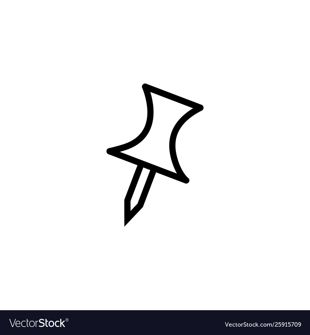 Push pin line icon in flat style for apps ui