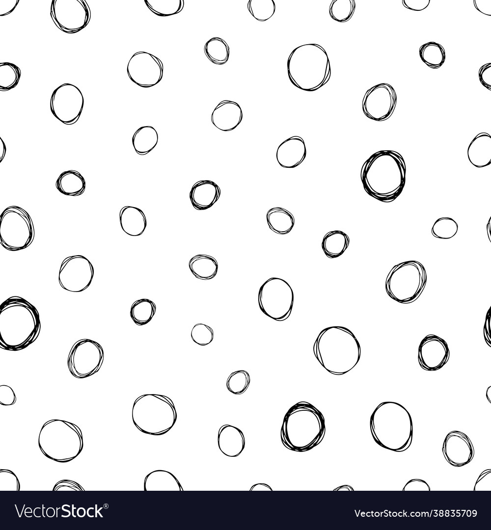 Seamless pattern with sketch circles shape Vector Image Seamless pattern with sketch circles shape