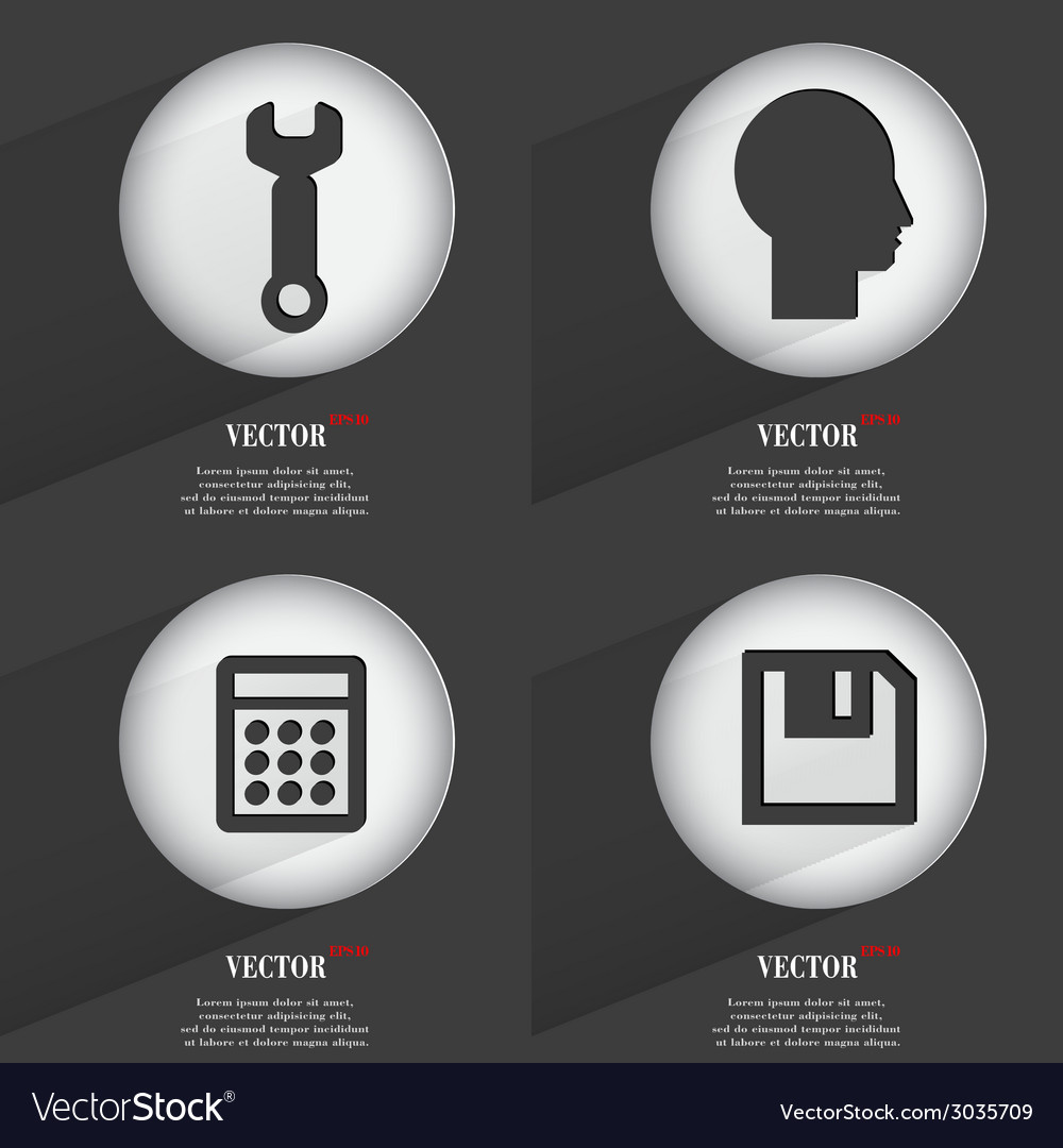 Set von einfarbigen Web-Tasten flaches Design einfach