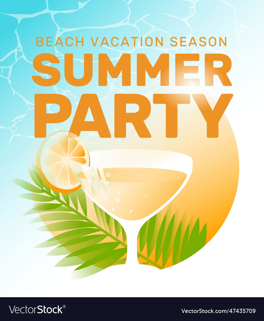 Summer event pool party or vacation concept Vector Image