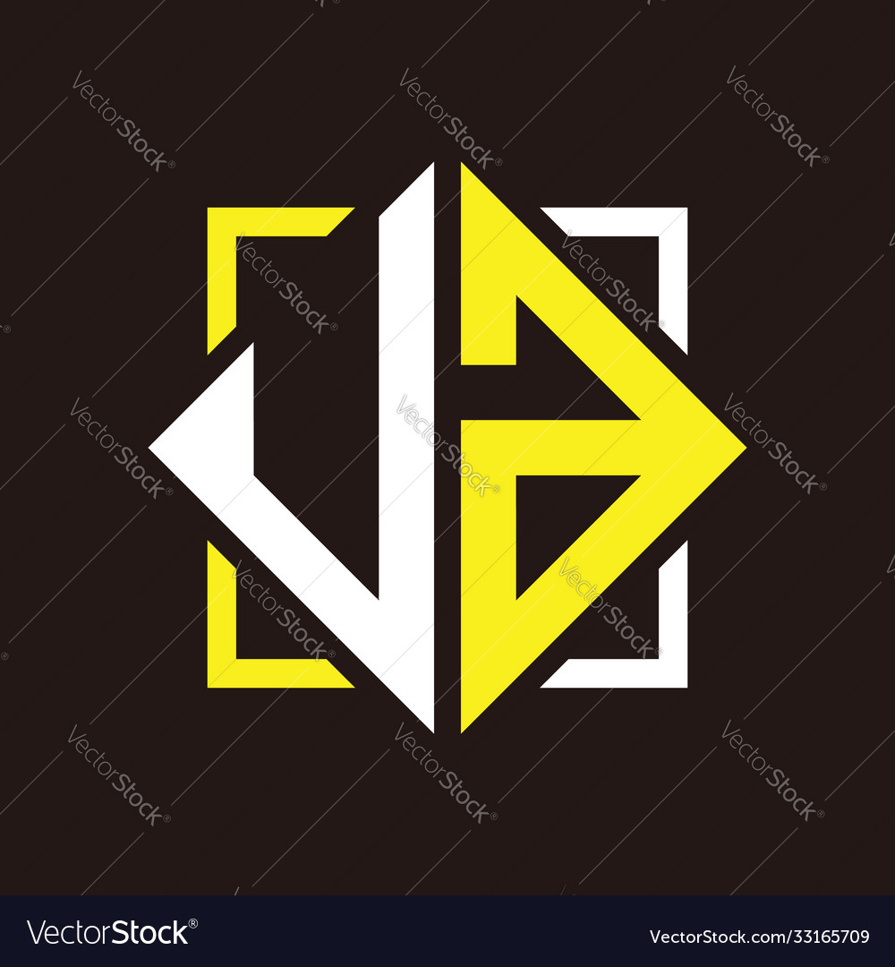 U a initials quadrangle monogram with square