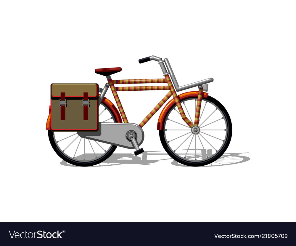 Urban family bike with bags flat bicycle