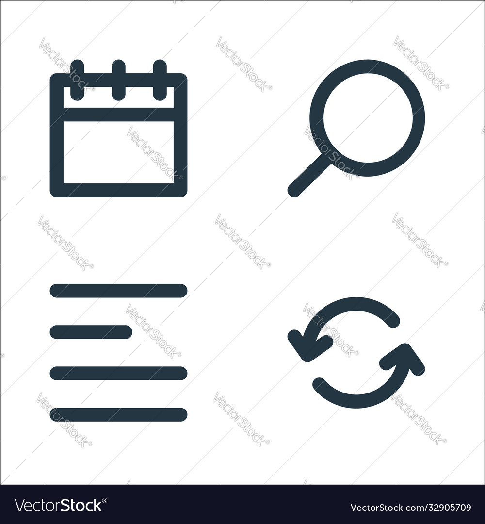 User interface line icons linear set quality vector image User interface line icons linear set quality
