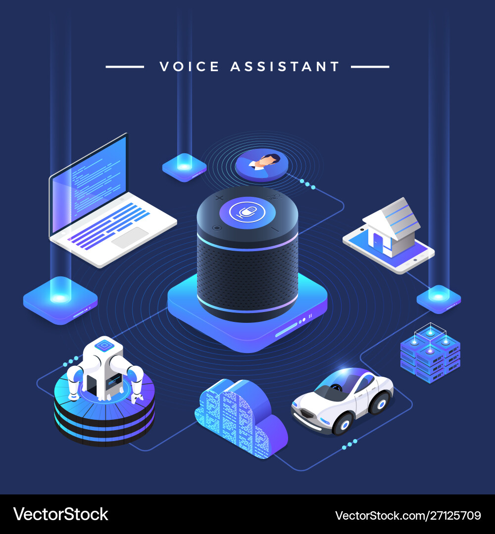 Voice assistant internet things Royalty Free Vector Image