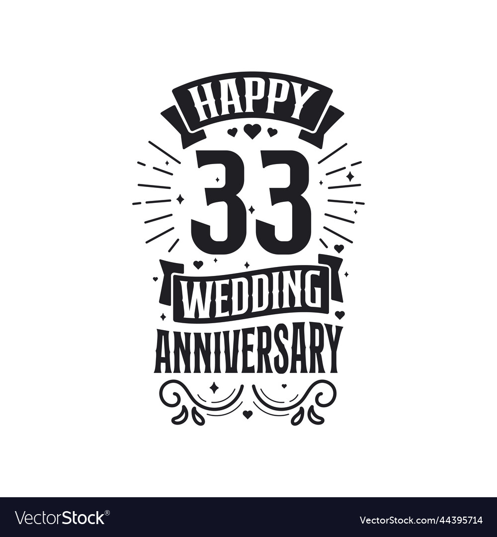 33 years anniversary celebration typography Vector Image