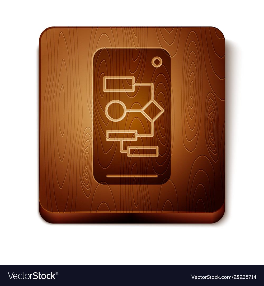 Brown algorithm icon isolated on white background vector image Brown algorithm icon isolated on white background