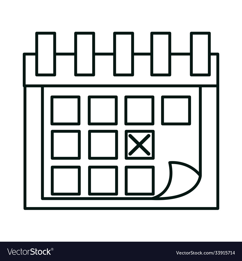 Calendar reminder marker date linear icon style