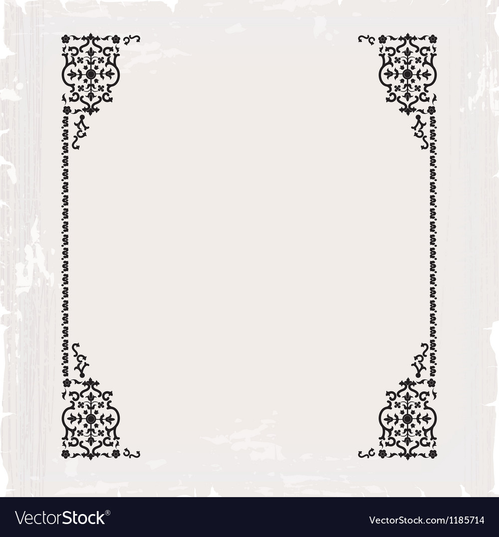 Download Calligraphic ornate vintage frame border Vector Image