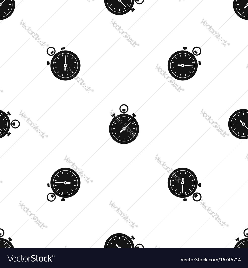 Chronometer pattern seamless black Royalty Free Vector Image