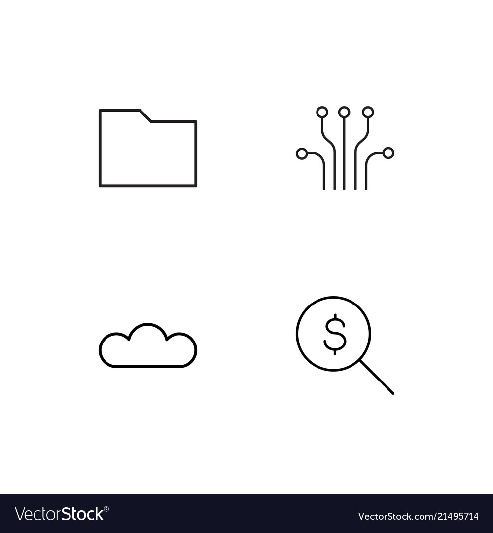 Cyber security linear icons set simple outline