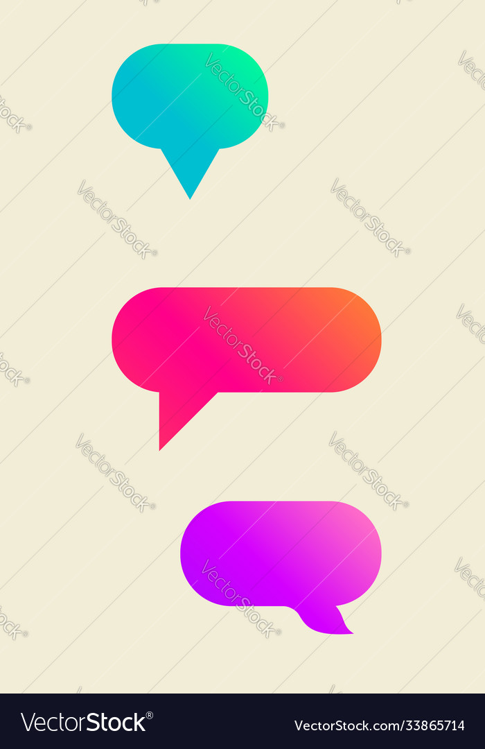 Dialogue speech bubles with modern gradient Vector Image Dialogue speech bubles with modern gradient