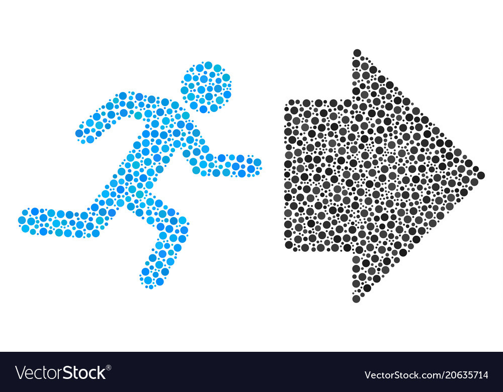 Exit direction composition of small circles Vector Image Exit direction composition of small circles