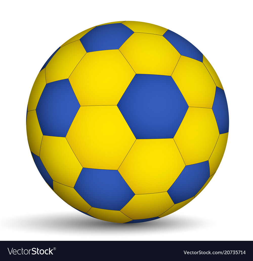 Football ball blue-of yellow color Royalty Free Vector Image