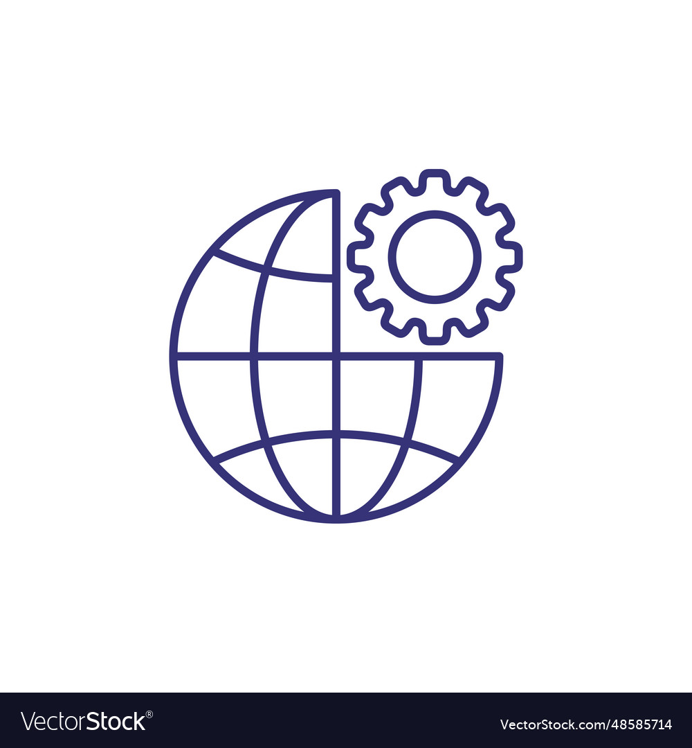 Global progress line icon vector image Global progress line icon