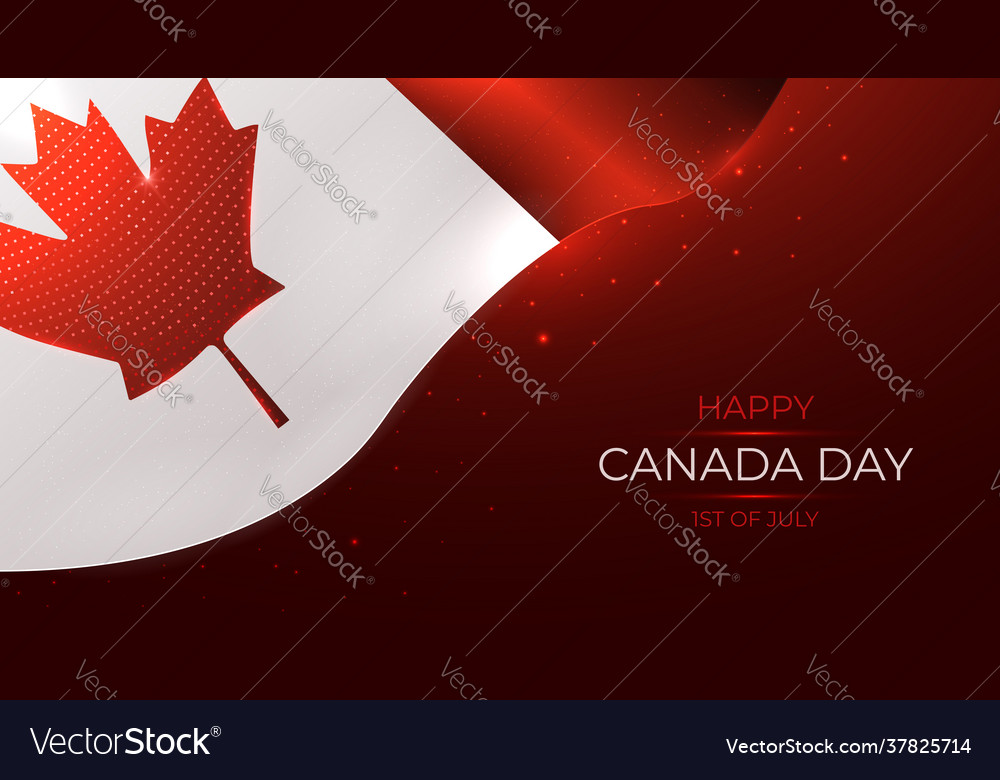 Happy canada day moderne waving flag