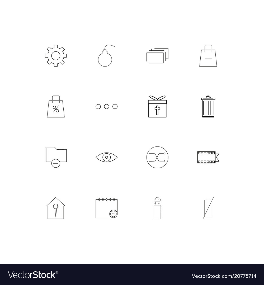 Interface linear thin icons set outlined simple