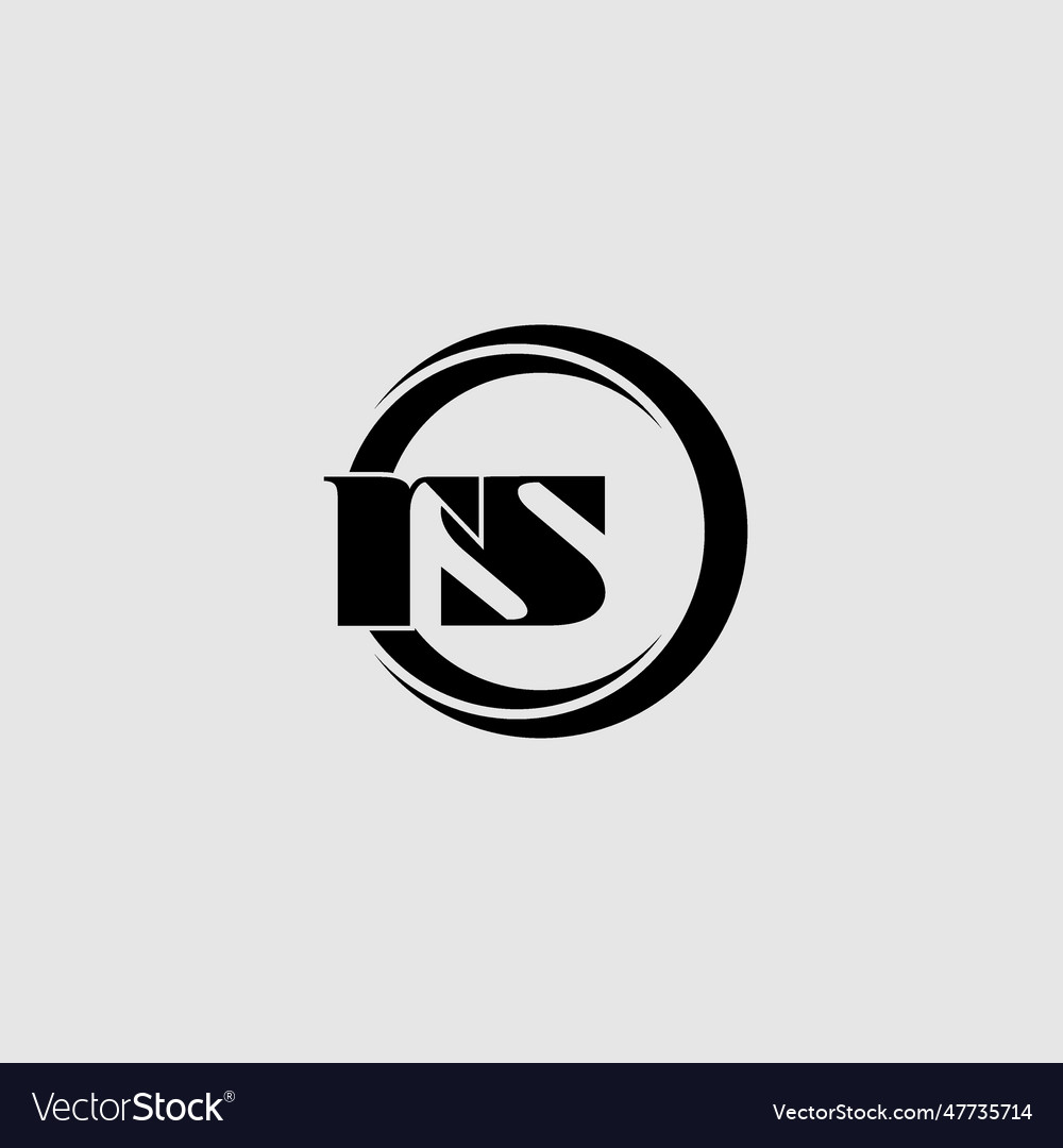 Letters rs simple circle linked line logo Vector Image