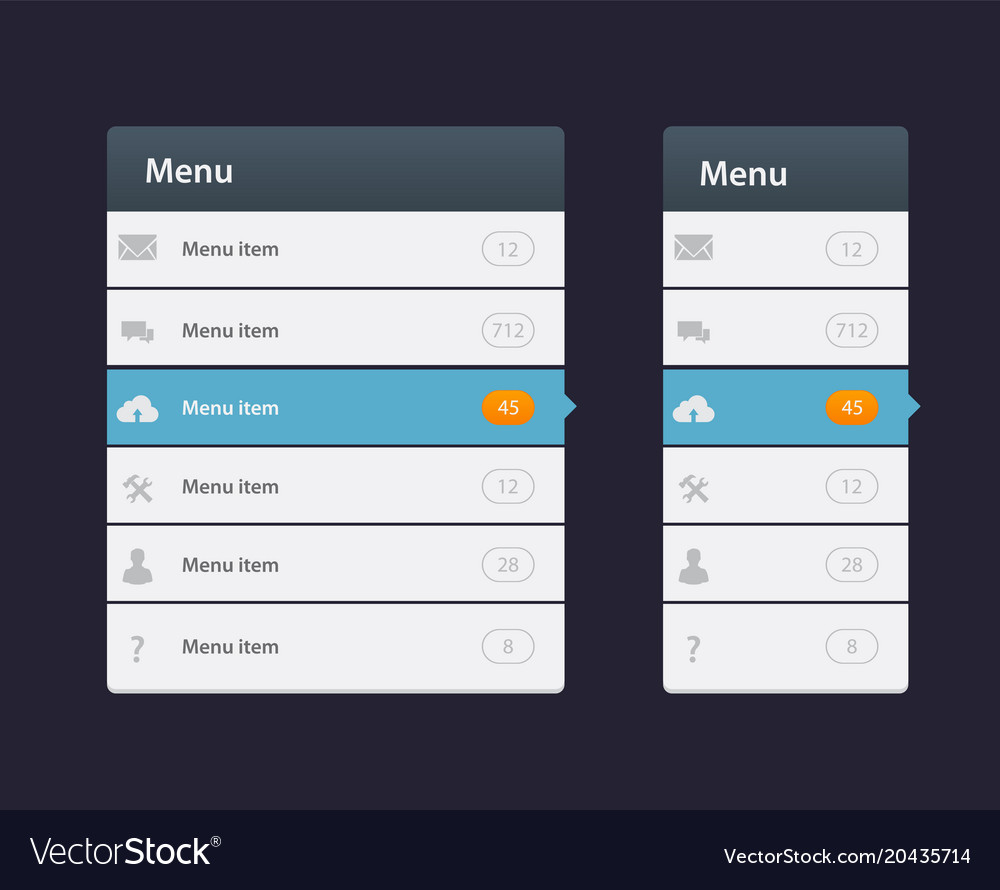 Menu Navigation Icons