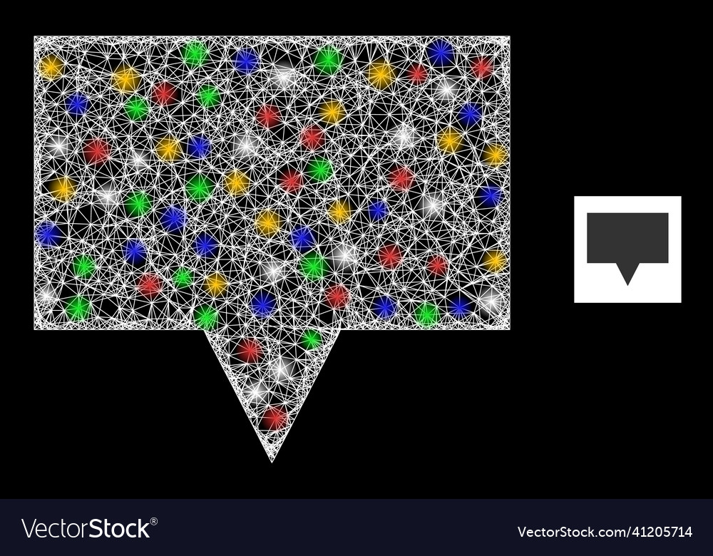 Network mesh banner icon with colored flash nodes vector image Network mesh banner icon with colored flash nodes